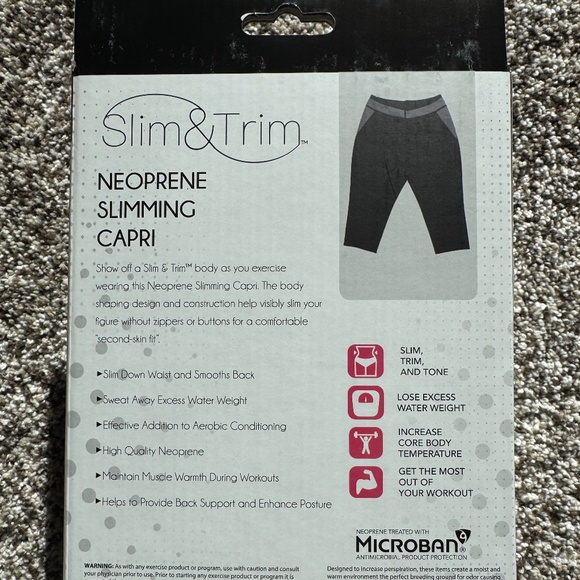 Slim & Trim Neoprene Slimming Capri Pants - Gray & Black - Size XL - New in Box - Picture 5 of 5